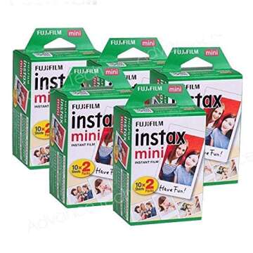 Fujifilm Instax Mini 100 Film for Fuji 7S 8 25 50S 90 300 Instant Camera, Share SP-1 White, Pack of ...