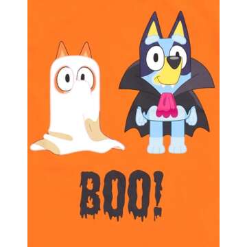 Bluey Bingo Halloween Big Girl Boy Kids T-Shirt Orange / 10-12