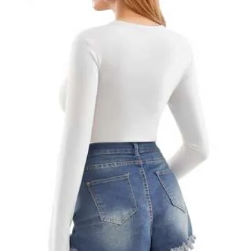 MANGOPOP Square Neck Bodysuit for Women - Stylish & Comfortable