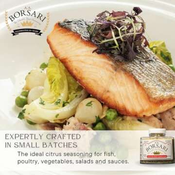 Borsari Citrus Salt Seasoning - Gourmet Seasoned Salt with Lemon, Pepper, and Herbs - Premium Citrus Seasoning Salt - All Natural Meat and Fish Seasoning Blend (Citrus 4oz, Pack of 1)