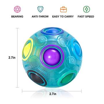 Vdealen Magic Rainbow Puzzle Ball, Fidget Ball Puzzle Brain Teaser Fidget Toy for Boys & Girls- Birt...
