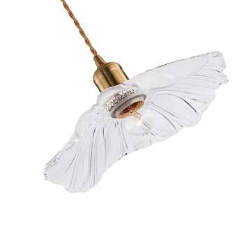 DYNAMI Modern Minimalist Style Pendant Light,3-Light Metal Chandeliers Lotus Leaf Creative Ceiling Lighting Fixture,Linear Barn Hanging Pendant Lighting for Living Room Kitchen Island Farmhouse