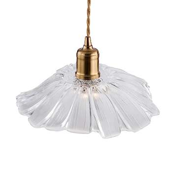 DYNAMI Modern Minimalist Style Pendant Light,3-Light Metal Chandeliers Lotus Leaf Creative Ceiling Lighting Fixture,Linear Barn Hanging Pendant Lighting for Living Room Kitchen Island Farmhouse