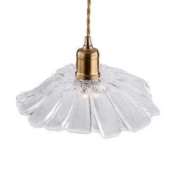DYNAMI Modern Minimalist Style Pendant Light,3-Light Metal Chandeliers Lotus Leaf Creative Ceiling Lighting Fixture,Linear Barn Hanging Pendant Lighting for Living Room Kitchen Island Farmhouse