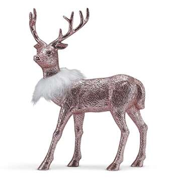 Ornativity Rose Glitter Christmas Reindeer - Xmas Holiday Party Deer Figurine Statues Dinner Tableto...