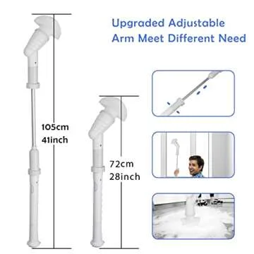 Upgraded Electric Spin Scrubber,Shower Scrubber,360 Cordless Super Power Shower Cleaning Brush with 3 Replaceable Cleaner Heads and Adjustable Extension Handle for Floor,Bathroom,Tub,Kitchen,Tile.