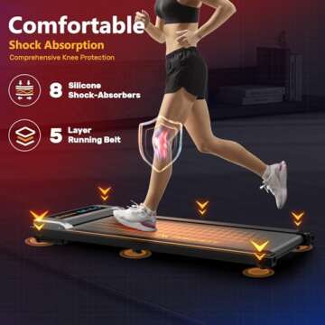 AIRHOT Walking Pad Treadmill, 2.5HP Under Desk Treadmill with Remote Control & LED Display, Quiet De...