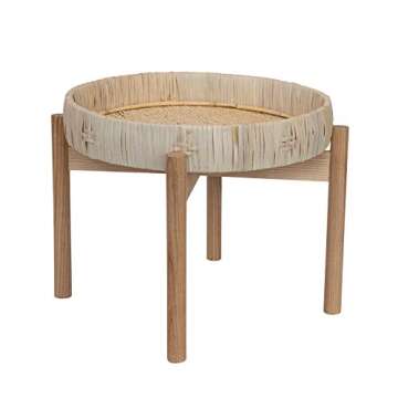 Bloomingville Bamboo Removable Rattan Tray, Natural, Set of 2 Pedestal