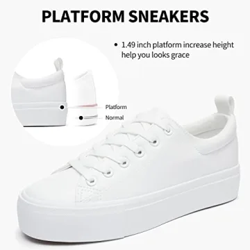 SERNIAL Women’s White Platform Sneakers - Stylish and Comfortable