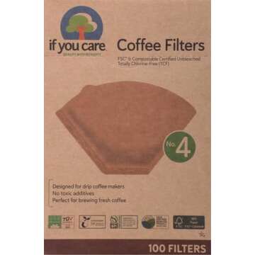 If You Care # 4 Cone Shaped Unbleached All Natural Compostable Coffee Filters, 100 Count (Pack of 1), Chlorine Free