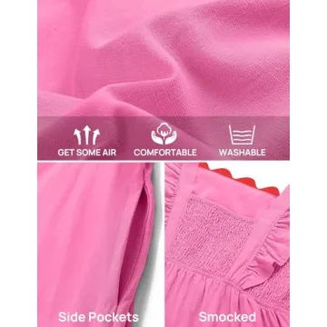 ZESICA Summer Sleeveless Ruffle Dress for Women