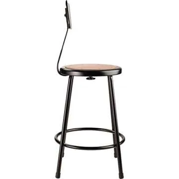 National Public Seating Heavy Duty Steel Stool with Backrest
