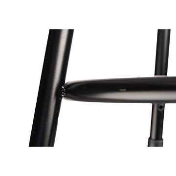 National Public Seating 6224B-10 24"Heavy Duty Steel Stool with Backrest, Black