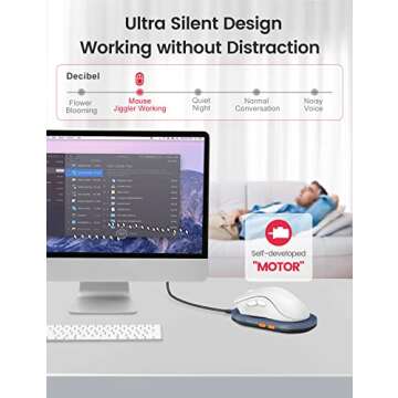 Vaydeer Ultra Slim Mouse Mover, Air 3 Mouse Jiggler with Adjustable Interval Timer, Undetectable & Noiseless, Simulates Realistic Movement, Driver-Free Shaker for Keeping The PC Active (Mint Green)