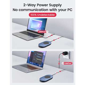 Vaydeer Ultra Slim Mouse Mover, Air 3 Mouse Jiggler with Adjustable Interval Timer, Undetectable & Noiseless, Simulates Realistic Movement, Driver-Free Shaker for Keeping The PC Active (Mint Green)