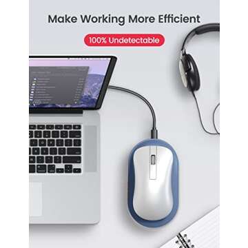 Vaydeer Ultra Slim Mouse Mover, Air 3 Mouse Jiggler with Adjustable Interval Timer, Undetectable & Noiseless, Simulates Realistic Movement, Driver-Free Shaker for Keeping The PC Active (Mint Green)