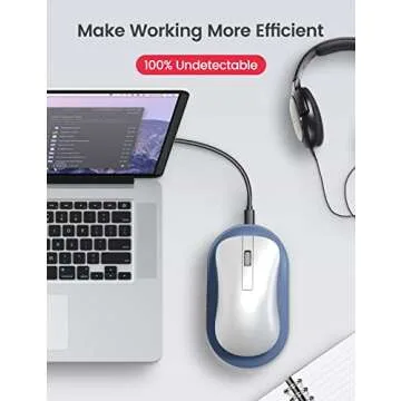 Vaydeer Ultra Slim Mouse Mover, Air 3 Mouse Jiggler with Adjustable Interval Timer, Undetectable & Noiseless, Simulates Realistic Movement, Driver-Free Shaker for Keeping The PC Active (Mint Green)