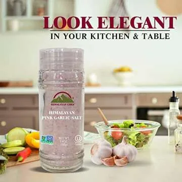 Himalayan Chef Pink Garlic Salt - Natural Seasoning with Grinder