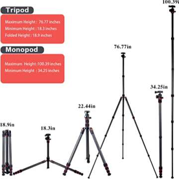Lightweight Carbon Tripod & Monopod for Cameras