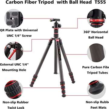 Lightweight Carbon Tripod & Monopod for Cameras