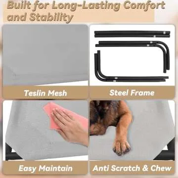 PHYEX Elevated Dog Bed for Small Dogs Comfort
