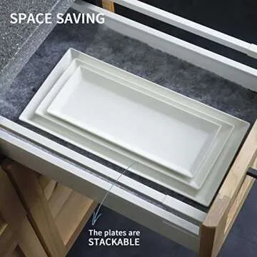 Sweese White Serving Platters - Elegant Porcelain Set of 3