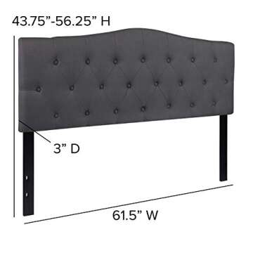 Flash Furniture Cambridge Tufted Upholstered Headboard for Queen Size Bed, Contemporary Fabric Tufte...