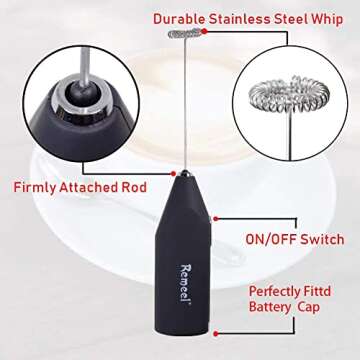 Remeel Handheld Milk Frother - Portable Foam Maker for Coffee