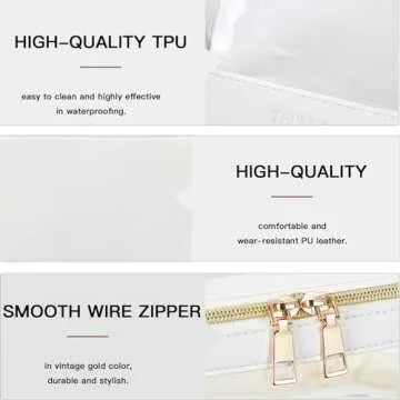 Telena Clear Makeup Bag Travel Toiletry Cosmetic Bag Portable Make Up Organizer for Women Beige