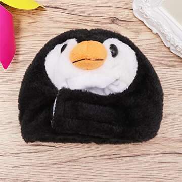 PATKAW Winter Pet Penguin Hat, 1 Pc, 17X13Cm, Quiet Ears for Dogs, Dog Hats, Cat Hat, Cat Apparel, Pet Animal Cap, Penguin Hat, Pet Funny Headdress, Cat Cosplay Costume