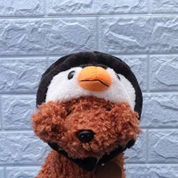 PATKAW Winter Pet Penguin Hat, 1 Pc, 17X13Cm, Quiet Ears for Dogs, Dog Hats, Cat Hat, Cat Apparel, Pet Animal Cap, Penguin Hat, Pet Funny Headdress, Cat Cosplay Costume
