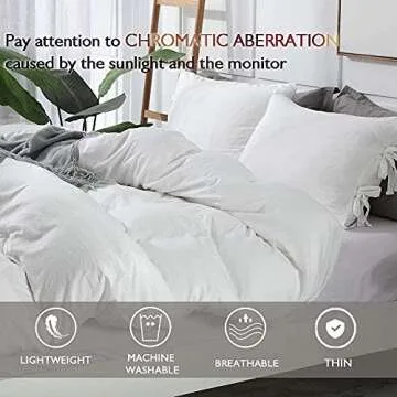 annadaif White Duvet Cover Set for Cozy Nights