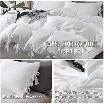 annadaif White Duvet Cover Set for Cozy Nights