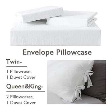 annadaif White Duvet Cover Queen Size, 3 Pieces Soft Washed Microfiber Duvet Cover Set, Comforter Cover with Bowknot Bow Tie (1 Duvet Cover 90x90 Inch, 2 Pillowcases) Easy Care Bedding Set