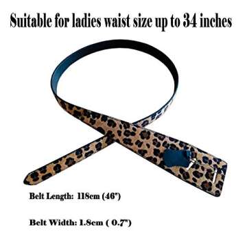 ALAIX Women's Leather Belt Dress Belt wrap Belt Fashion Tie a Knot Genuine Leather Waist Belt Leopard