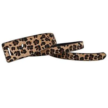 ALAIX Women's Leather Belt Dress Belt wrap Belt Fashion Tie a Knot Genuine Leather Waist Belt Leopard