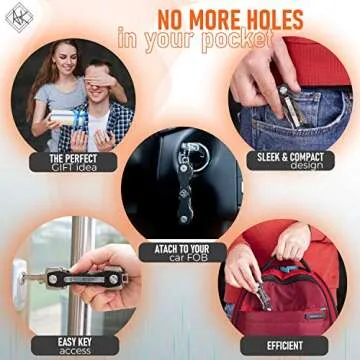 Carbon Fiber Key Organizer - Premium Heavy Duty Compact Key Holder up to 20 Keys - Multifunctional Sim & Bottle Opener + Video Instructions