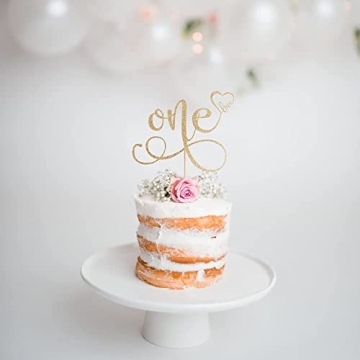 Glitter Golden Cake Topper for 1st Birthday Celebration