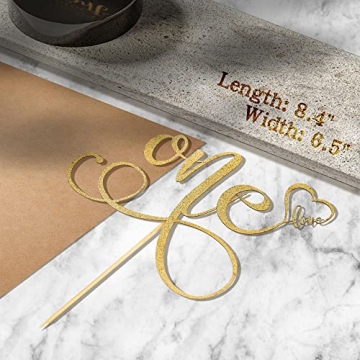 Glitter Golden Cake Topper for 1st Birthday Celebration