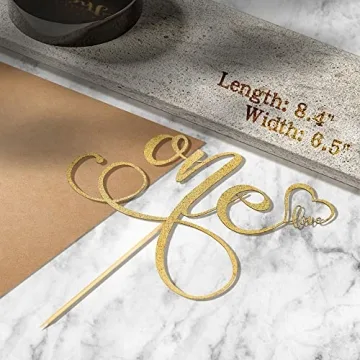 Glitter Golden Cake Topper for 1st Birthday Celebration