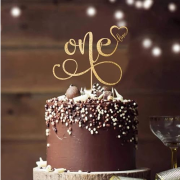Glitter Golden Cake Topper for 1st Birthday Celebration