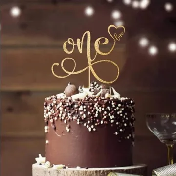 Glitter Golden Cake Topper for 1st Birthday Celebration