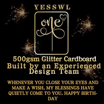 Glitter Golden Cake Topper for 1st Birthday Celebration