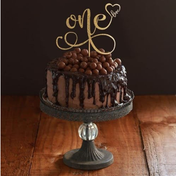 Glitter Golden Cake Topper for 1st Birthday Celebration