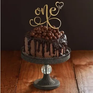 Glitter Golden Cake Topper for 1st Birthday Celebration