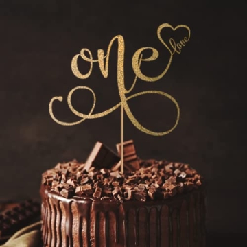 Glitter Golden Cake Topper for 1st Birthday Celebration