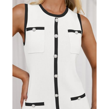 ZESICA Women's Color Block Bodycon Mini Dress - Stylish Comfort