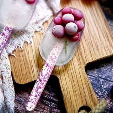 Geiserailie 40 piece Acrylic Cakesicle Sticks Mirror Ice Cream Sticks Mini Ice Lolly Craft Cakesicle Mold Sticks Ice Lolly Colored Craft Sticks for DIY Crafts Art Projects(Multicolored, 4.5 Inch)