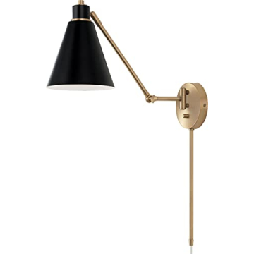 Capital Lighting 650111AB Bradley Modern Metal Cone Articulating Wall Sconce, Plug-in Optional, 1-Li...