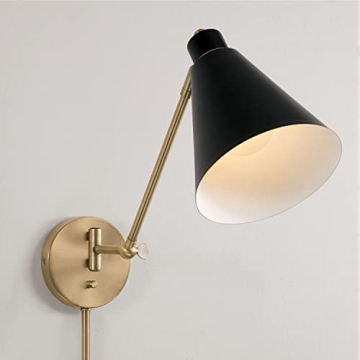 Bradley Wall Sconce | Modern Aged Brass & Black Design